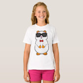 Hamster met zonnebrillen en stropdas met zwoerd t-shirt (Voorkant volledig)