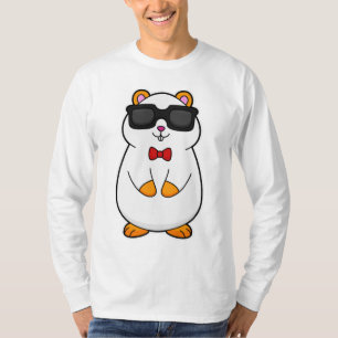 Hamster met zonnebrillen en stropdas met zwoerd t-shirt