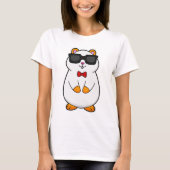 Hamster met zonnebrillen en stropdas met zwoerd t-shirt (Voorkant)