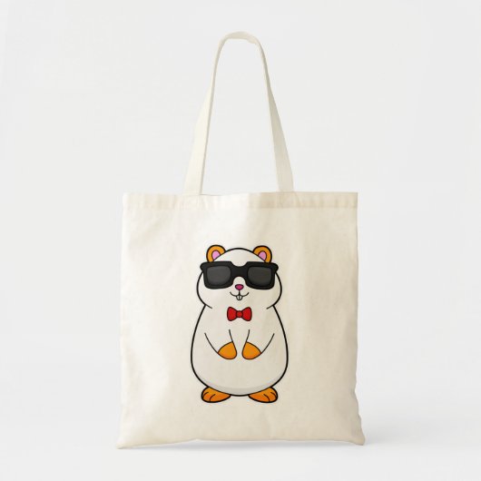 Hamster met zonnebrillen en stropdas met zwoerd tote bag (Voorkant)
