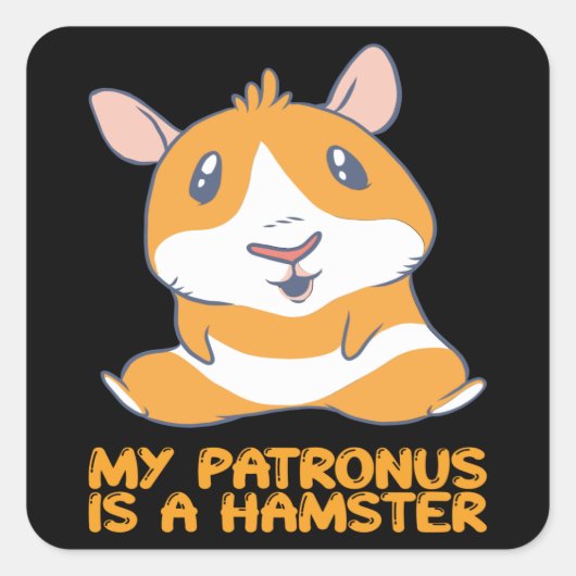 Hamster - Mijn Patronus is een hamster Vierkante Sticker (Voorkant)