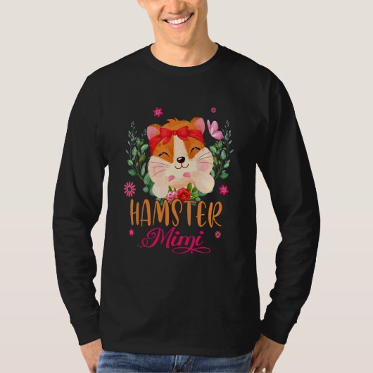 Hamster Mimi Cute Flowers Hamster Bow Stropdas Moe T-shirt (Voorkant)