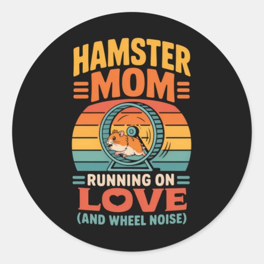 Hamster Moeder Houder Huisdierhamster Ronde Sticker (Voorkant)