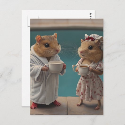 Hamster Morning at the Pool Briefkaart (Voorkant / Achterkant)