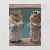 Hamster Morning at the Pool Briefkaart (Voorkant)