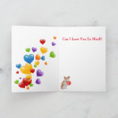 Hamster Mouse Balloon Heart Valentijnsdag Feestdagen Kaart (Binnen)