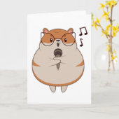 Hamster - Muziek met Microfoon Kaart (Gele Bloem)