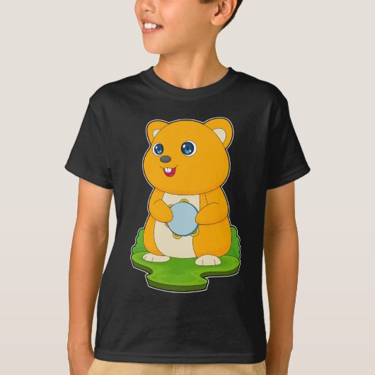 Hamster Muzikant Drum Muziek T-shirt (Voorkant)