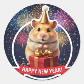 Hamster New Year Celebration Sticker (Voorkant)