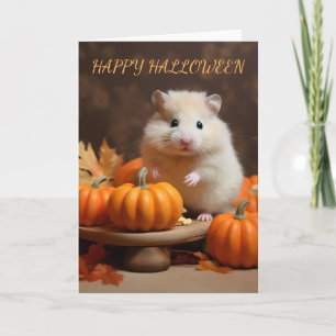Hamster onder de pompoenen Halloween Kaart