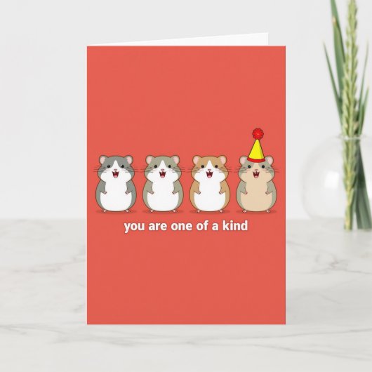 Hamster One Of A Kind Birthday Card Kaart (Voorkant)