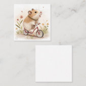 Hamster op de fiets vierkante visitekaartje (Voorkant / Achterkant)