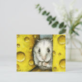 Hamster op een kaasplank briefkaart door Tanya Bon (Staand voorkant)