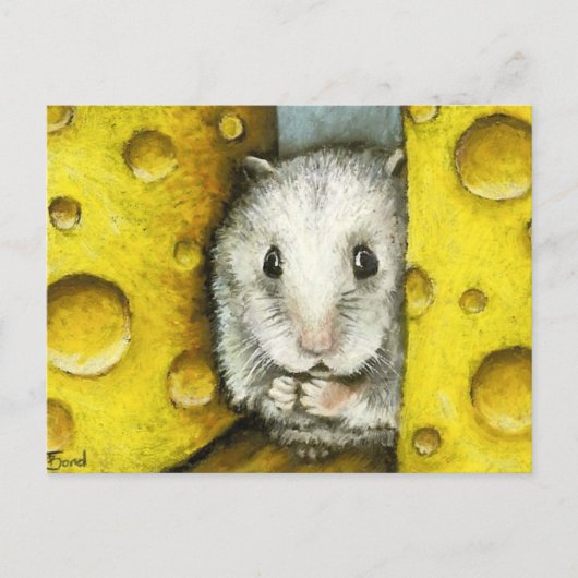 Hamster op een kaasplank briefkaart door Tanya Bon (Voorkant)