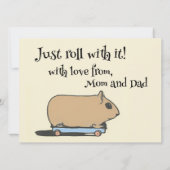 Hamster op een Skateboard Aanmoediging Kaart (Achterkant)