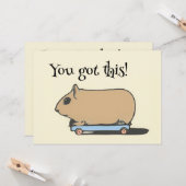 Hamster op een Skateboard Aanmoediging Kaart (Voorkant / Achterkant in situ)