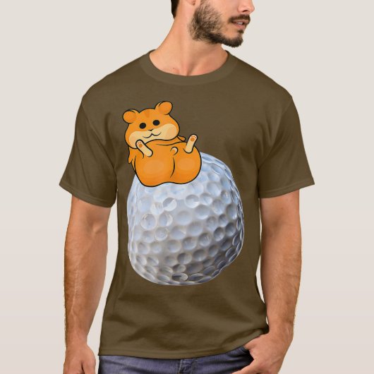 Hamster op Golf Ball Golfer Hamster Fans Funny T-shirt (Voorkant)