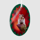 Hamster op Lotus Bud Flower Ornament (voorkant)