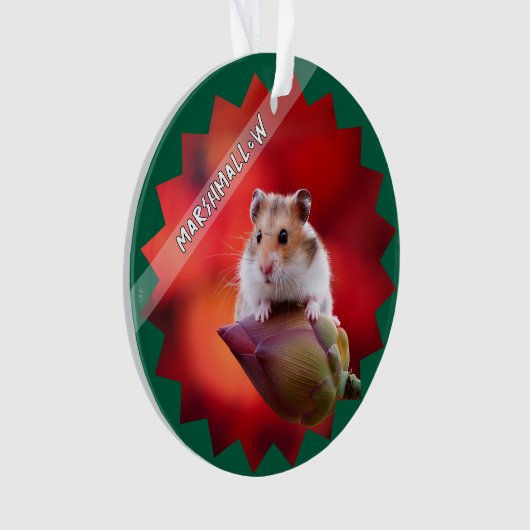 Hamster op Lotus Bud Flower Ornament (voorkant)