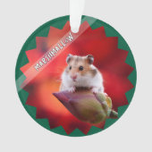 Hamster op Lotus Bud Flower Ornament (voorkant)