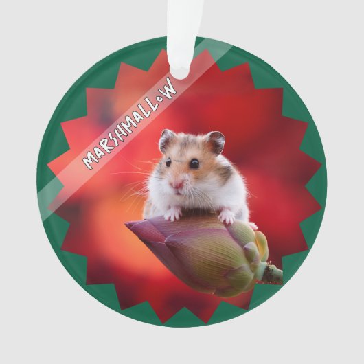 Hamster op Lotus Bud Flower Ornament (voorkant)