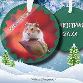 Hamster op Lotus Bud Flower Ornament