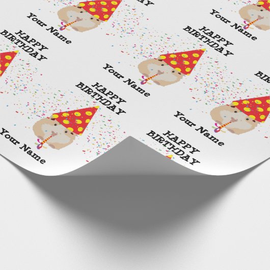 Hamster Parting - Dieren op Birthday Party Name Cadeaupapier (Hoek)