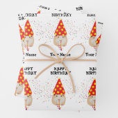 Hamster Parting - Dieren op Birthday Party Name Inpakpapier Vel (In situ)