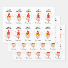 Hamster Parting - Dieren op Birthday Party Name Inpakpapier Vel
