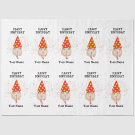 Hamster Parting - Dieren op Birthday Party Name Tissuepapier