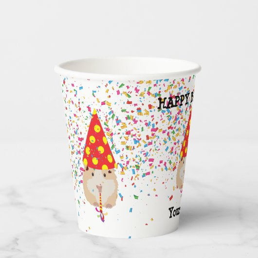Hamster Parting - Dieren op Birthday Party Papieren Bekers (Voorkant)