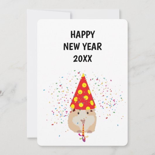 Hamster Parting - Dimals Holiday New Years Card Feestdagenkaart (Voorkant)