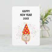 Hamster Parting - Dimals Holiday New Years Card Feestdagenkaart (Staand voorkant)
