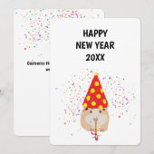 Hamster Parting - Dimals Holiday New Years Card Feestdagenkaart (Voorkant / Achterkant)