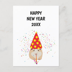 Hamster Parting - Dimals Holiday New Years Card Feestdagenkaart