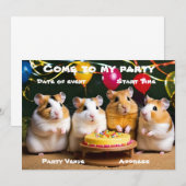 Hamster Party uitnodiging (Voorkant / Achterkant)