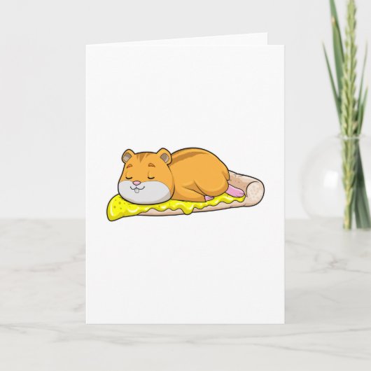 Hamster & Pizza met kaas Kaart (Voorkant)