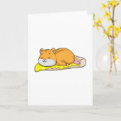 Hamster & Pizza met kaas Kaart (Gele Bloem)
