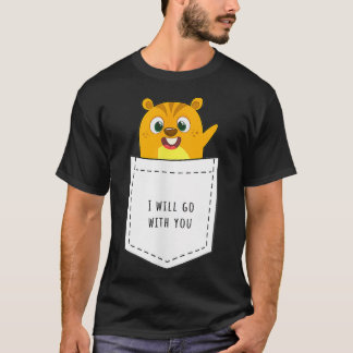 Hamster Pocket Ik ga met je knaagdiermuis T-shirt