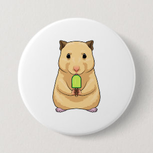 Hamster Popsicle Ronde Button 7,6 Cm