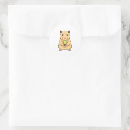 Hamster Popsicle Ronde Sticker (Tas)