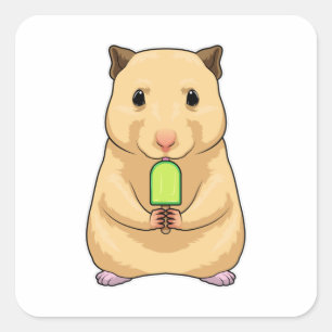 Hamster Popsicle Vierkante Sticker