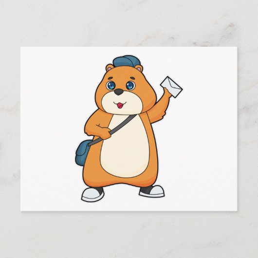 Hamster Postbode Brief Briefkaart (Voorkant)