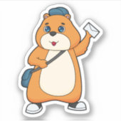 Hamster Postman Letter Sticker (Voorkant)