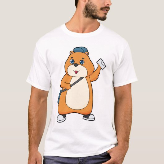 Hamster Postman Letter T-shirt (Voorkant)