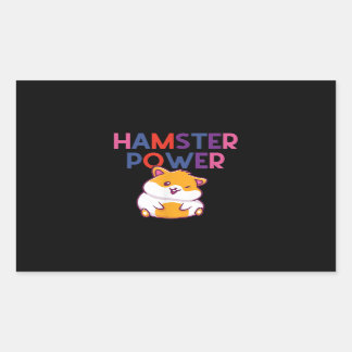 Hamster Power Cute Hamster Cartoon Rechthoekige Sticker