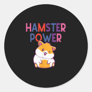 Hamster Power Cute Hamster Cartoon Ronde Sticker