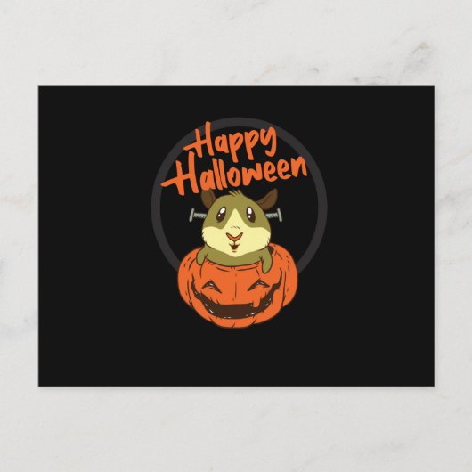 Hamster Pumpkin Happy Halloween Briefkaart (Voorkant)