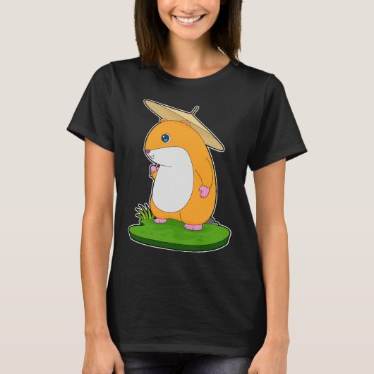 Hamster Raining Umbrella T-shirt (Voorkant)