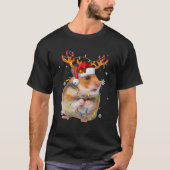 Hamster Reindeer Kerstlammeren Funny Hamster Xm T-shirt (Voorkant)